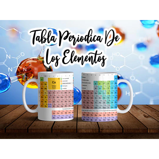 4 Plantillas de Diseño Tazas Tabla Periódica Archivos Editables CDR y PNG