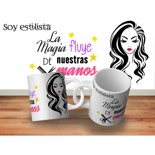 4 Plantillas de Diseño Tazas Estilista Archivos Editable PSD y PNG