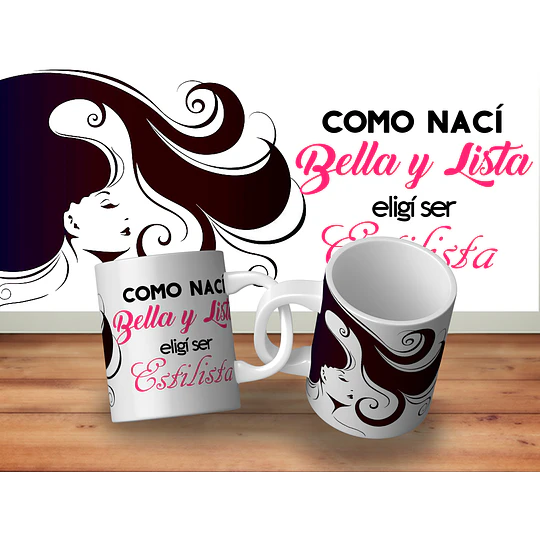 4 Plantillas de Diseño Tazas Estilista Archivos Editable PSD y PNG