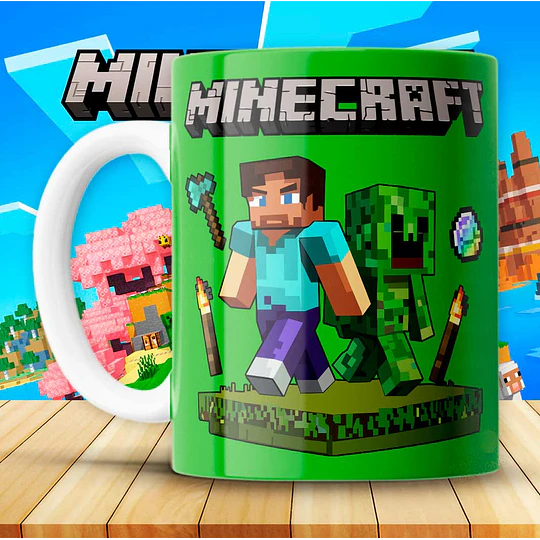 15 Plantillas de Diseño Tazas Minecraft Archivos PNG