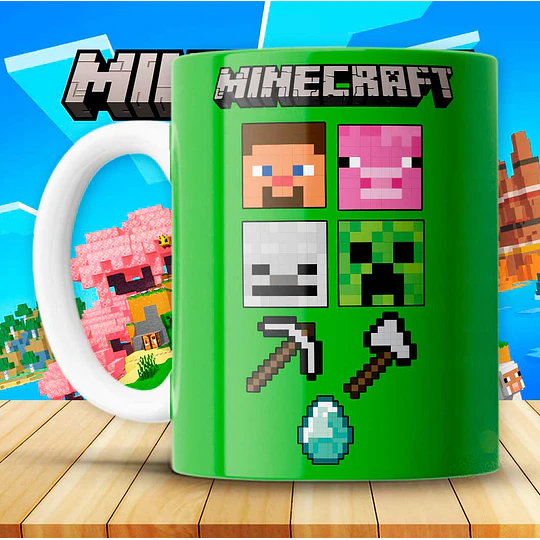 15 Plantillas de Diseño Tazas Minecraft Archivos PNG