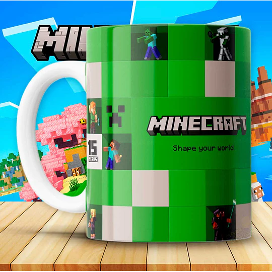 15 Plantillas de Diseño Tazas Minecraft Archivos PNG