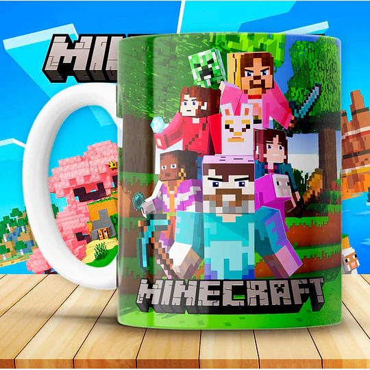 15 Plantillas de Diseño Tazas Minecraft Archivos PNG