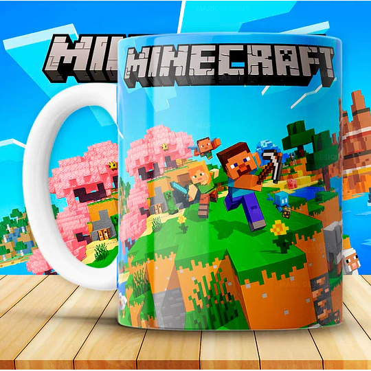15 Plantillas de Diseño Tazas Minecraft Archivos PNG