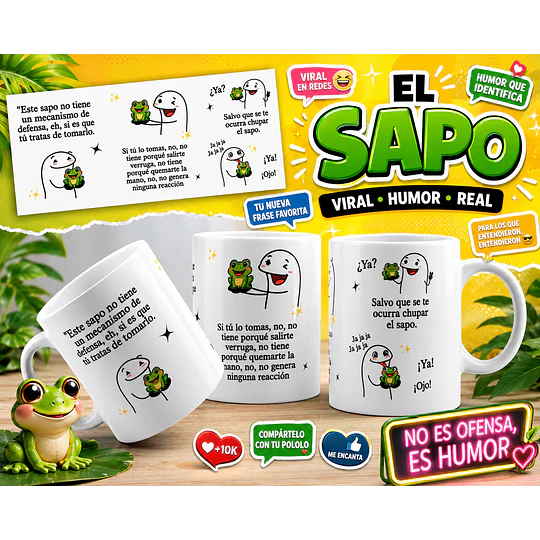 Diseños Tazas Plantillas Este sapo no tiene un mecanismo de defensa eh si es Flork meme Chile Humor Deformitos Sublimacion Png 