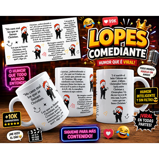 Diseños Tazas Plantillas Me caen mal los que se llaman Christian Lopez Comediante Flork meme Chile Humor Deformitos Sublimacion Png 