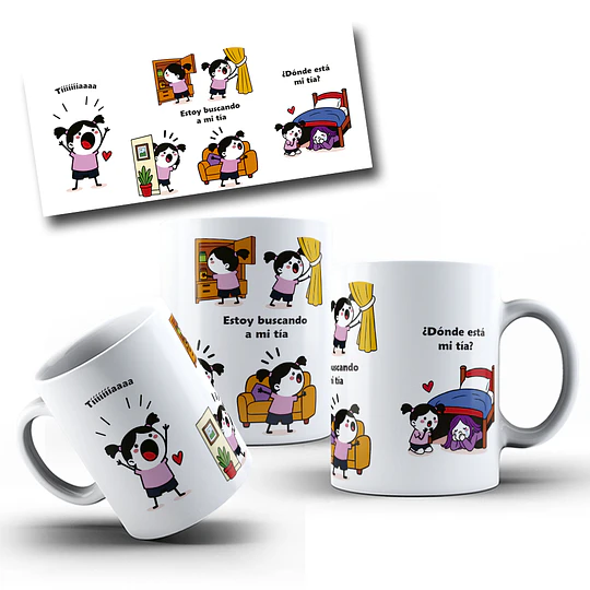 Diseños Tazas Plantillas Flork Deformitos tíiiiiiaaaaa, ¿dónde está mi tía?, estoy buscando a mi tía Sublimacion Png 