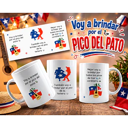 Diseños Tazas Plantillas Voy a brindar por el pico del pato  Sublimacion Png