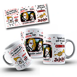 Diseños Tazas Plantillas Ya mami ya me lo compré mira con doble salsa meme flork viral Sublimacion Png 