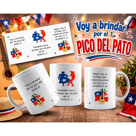 Diseños Tazas Plantillas Voy a brindar por el pico del pato Sublimacion Png