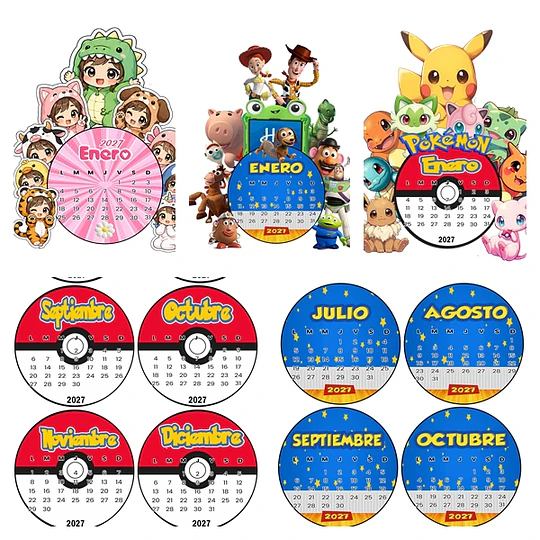 Plantillas de Diseño Calendarios Virales 2027 Archivos PNG y PDF