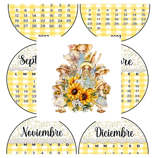 Plantillas de Diseño Calendarios Virales 2027 Archivos PNG y PDF