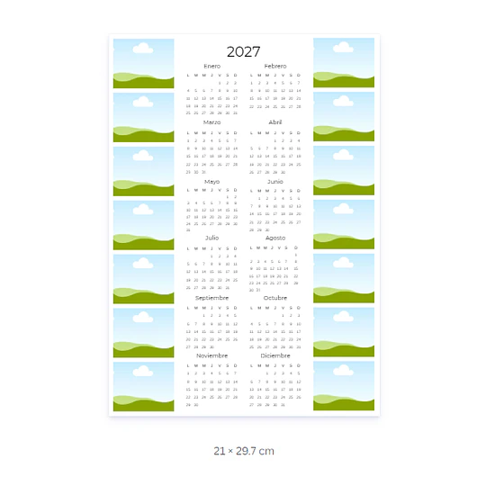 Plantillas de Diseño Calendarios A4 Archivo Editable Canva