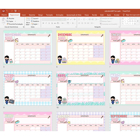 Plantillas de Diseño Calendario Tec. en Párvulos 2027 Archivo Power Point y PDF
