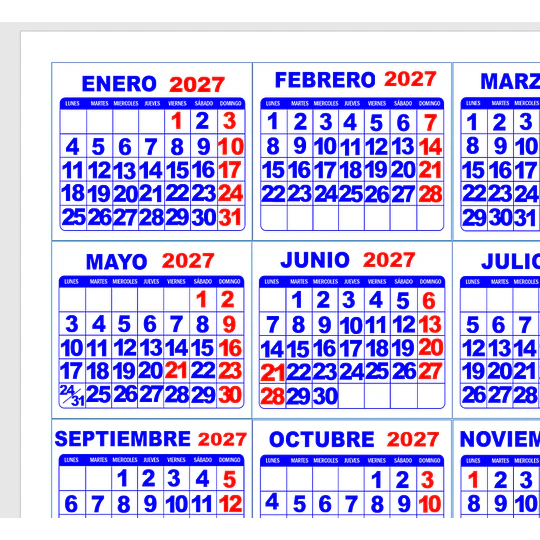 Plantillas de Diseño Pack Calendarios 2027 Archivos Power Point