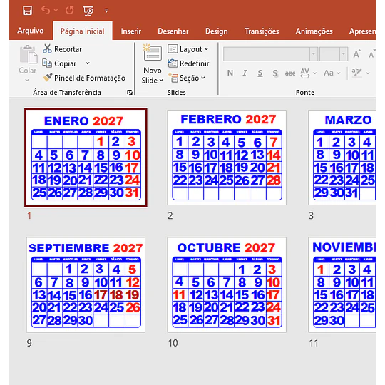 Plantillas de Diseño Pack Calendarios 2027 Archivos Power Point