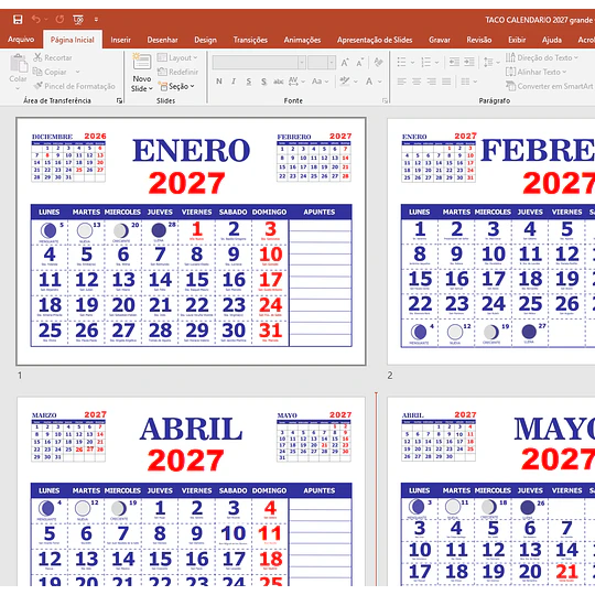 Plantillas de Diseño Pack Calendarios 2027 Archivos Power Point