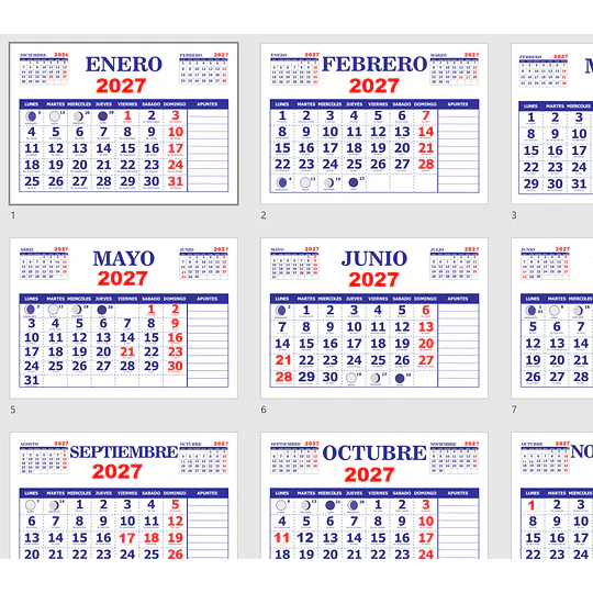 Plantillas de Diseño Pack Calendarios 2027 Archivos Power Point