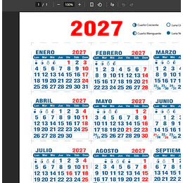 Plantillas de Diseño Mini Calendario 2027 Archivos PDF