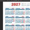 Plantillas de Diseño Mini Calendario 2027 Archivos PDF