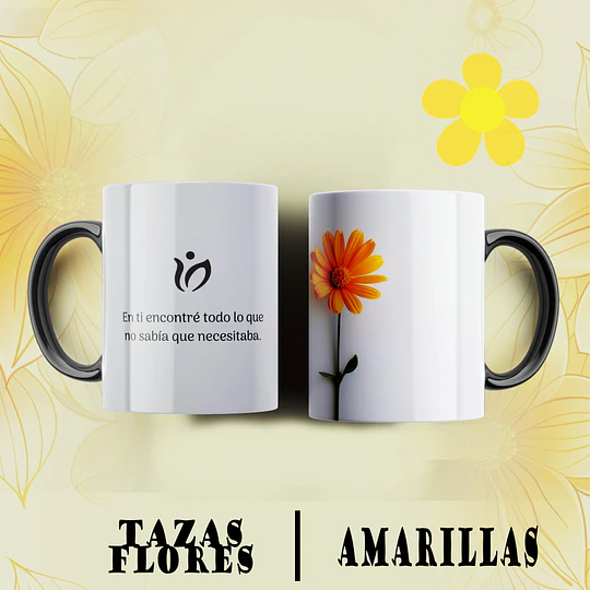 12 Plantillas de Diseño Tazas Flores Amarillas Archivos PNG
