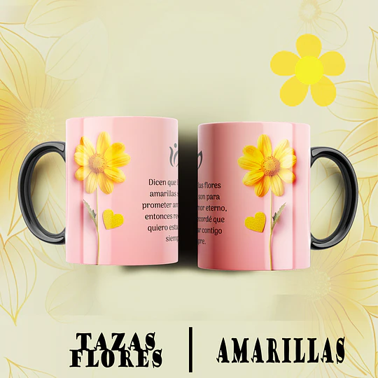 12 Plantillas de Diseño Tazas Flores Amarillas Archivos PNG