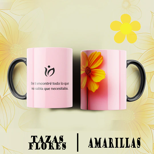 12 Plantillas de Diseño Tazas Flores Amarillas Archivos PNG