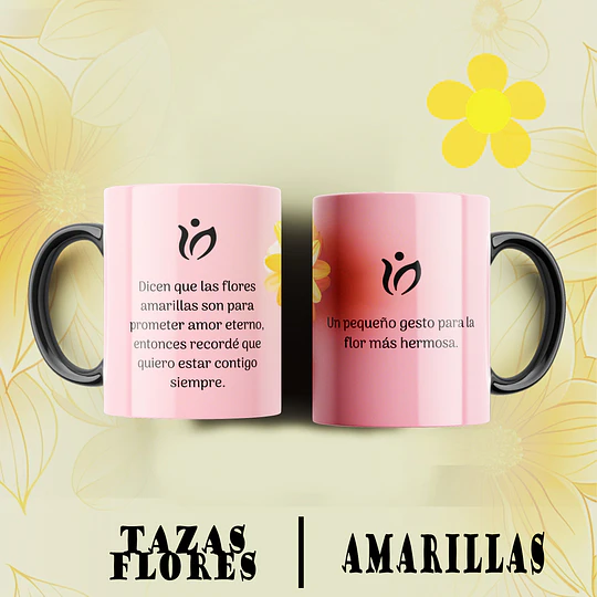 12 Plantillas de Diseño Tazas Flores Amarillas Archivos PNG