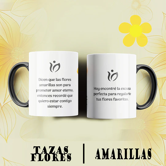 12 Plantillas de Diseño Tazas Flores Amarillas Archivos PNG