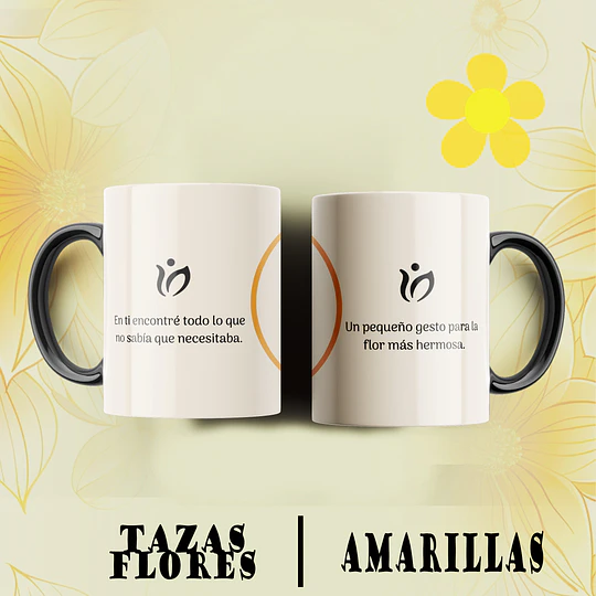 12 Plantillas de Diseño Tazas Flores Amarillas Archivos PNG