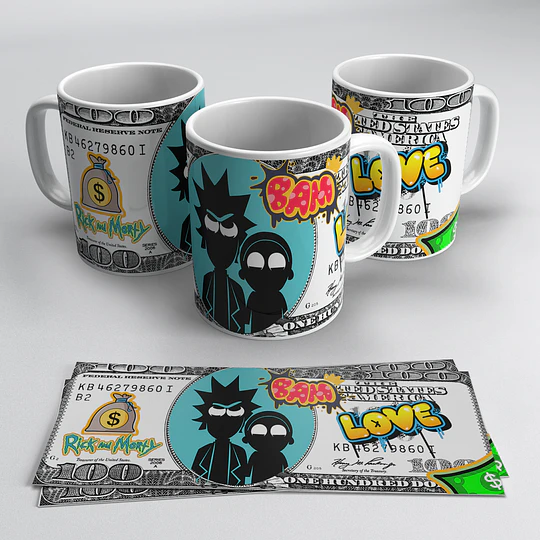 15 Plantillas de Diseño Tazas Billetes Caricaturas Archivos JPG
