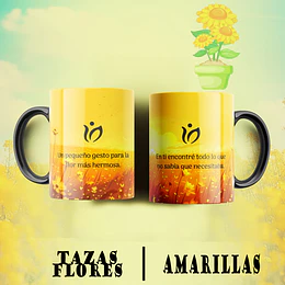 10 Plantillas de Diseño Tazas Flores Amarillas Archivos PNG