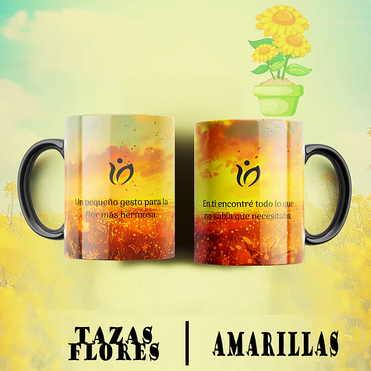 10 Plantillas de Diseño Tazas Flores Amarillas Archivos PNG