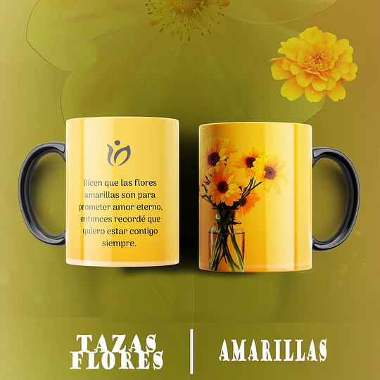 10 Plantillas de Diseño Tazas Flores Amarillas Archivos PNG