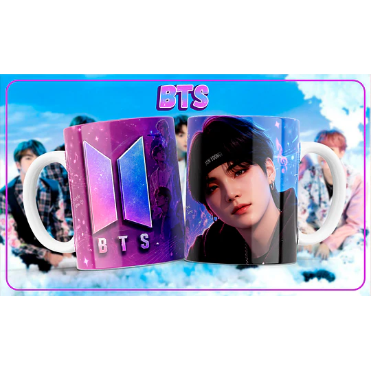 7 Plantillas de Diseño Tazas BTS Archivos PNG