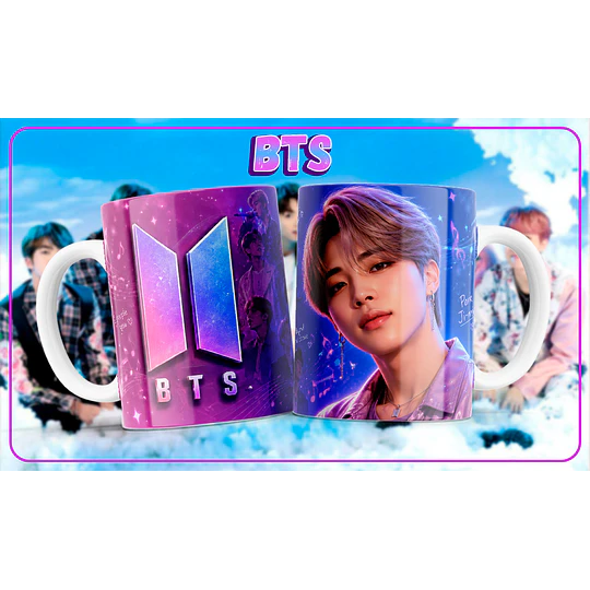7 Plantillas de Diseño Tazas BTS Archivos PNG
