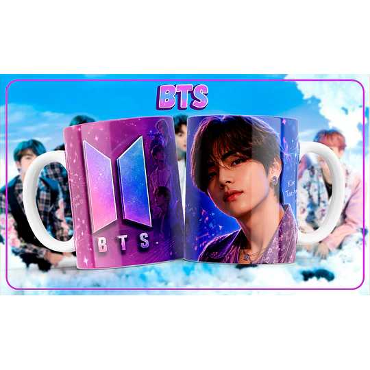 7 Plantillas de Diseño Tazas BTS Archivos PNG