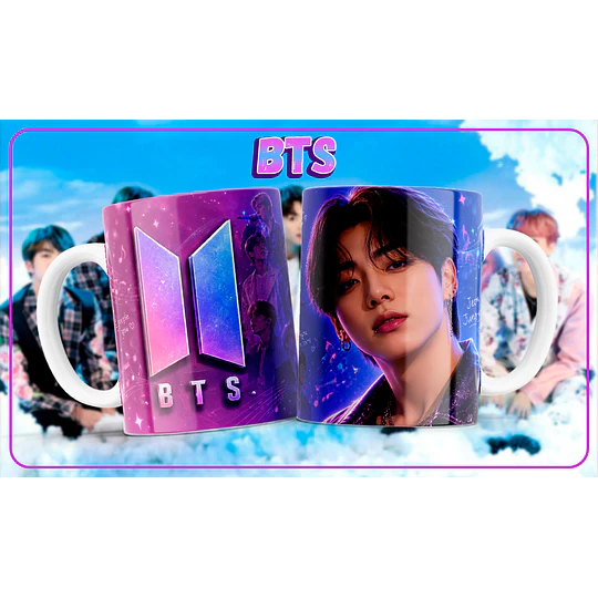 7 Plantillas de Diseño Tazas BTS Archivos PNG