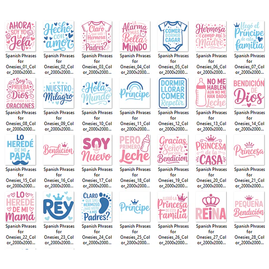 Plantillas de Diseño Frases para Bebé en Español Archivos PNG