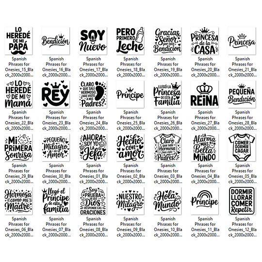 Plantillas de Diseño Frases para Bebé en Español Archivos PNG