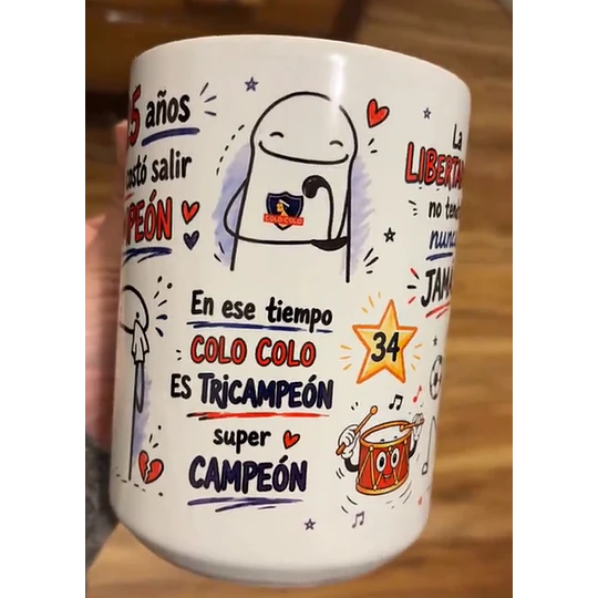 Diseños Tazas Plantillas Colo colo 25 Años les costó salir canpeón Flork meme Viral Deformitos Sublimacion Png