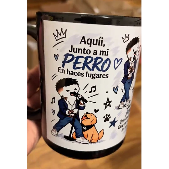 Diseños Plantilla Tazas Aquíí junto a mi perro en haces lugares Meme Chile Flork Deformitos Sublimacion Png 