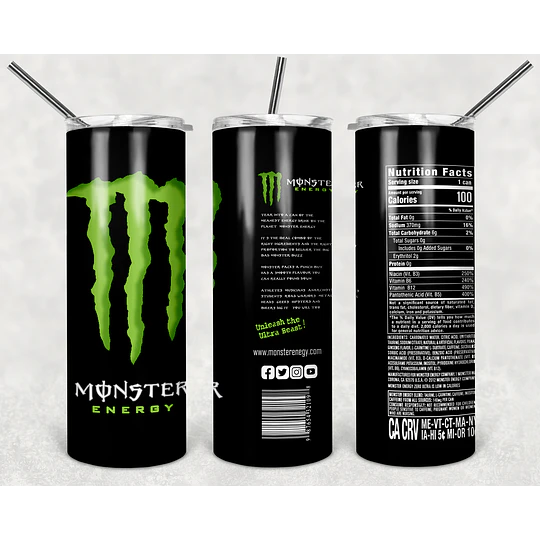 Plantillas de Diseño Tumbler Bebidas Energéticas Archivos PNG
