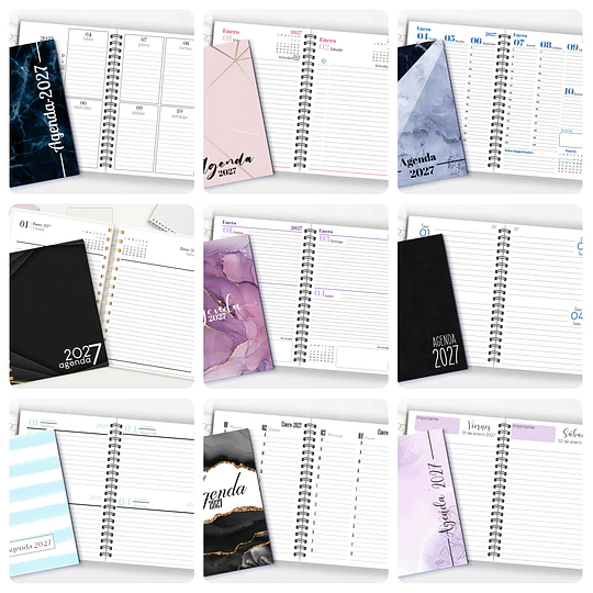 Mega Pack Agendas Planes 2027 Completo + Actualizaciones Archivos Png y Pdf