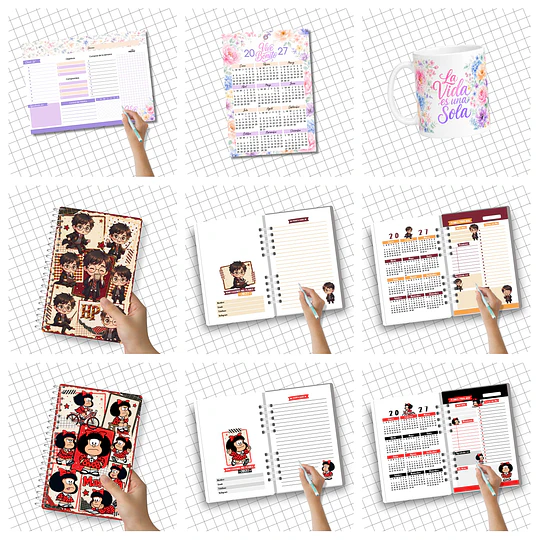 Mega Pack Agendas Planes 2027 Completo + Actualizaciones Archivos Png y Pdf