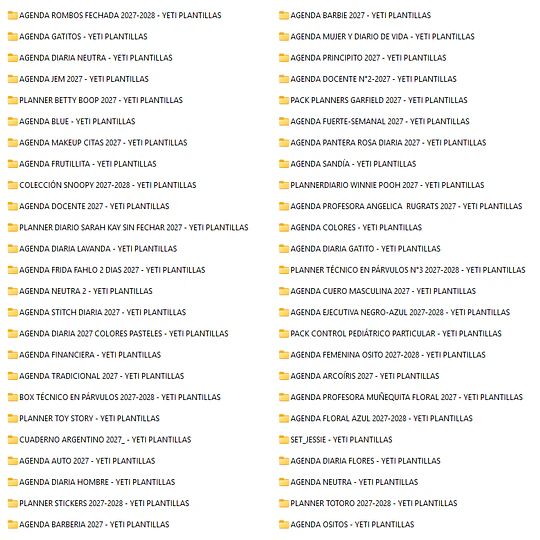 Mega Pack Agendas Planes 2027 Completo + Actualizaciones Archivos Png y Pdf