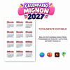 Calendario Mignon 2027 Editable para Imprimir