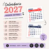 Calendario Mignon 2027 Editable para Imprimir