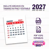 Calendario Mignon 2027 Editable para Imprimir