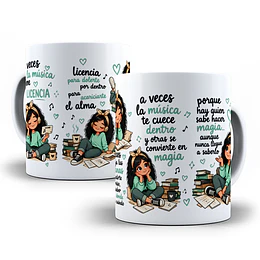 Diseños Plantilla Tazas A veces la música tiene licencia para dolerte por dentro para acariciarte el alma - Arráncame Acústica Sublimacion Png